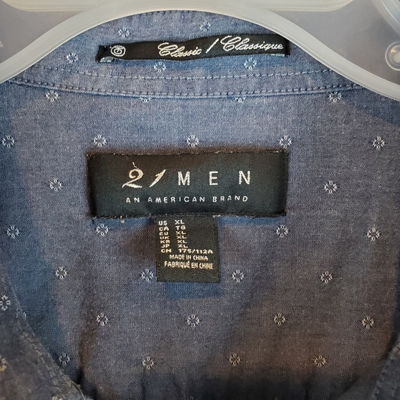 Forever 21 Men Classic Fit Petite Floral Grid Dot Button Up Shirt XL Mens - Picture 3 of 13